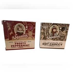 2 Pack Dr. Squatch Frosty Peppermint/Hot Choccy Men's Natural Soap Limited Ed